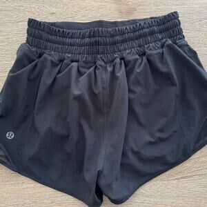 Lululemon Hotty Hot High Rise Shorts 2.5 Black Running Lined Sz 4